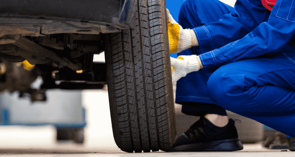 Tyre Workshop with Car on Lift